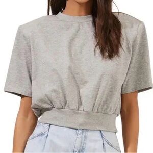 Astr Gray Short Sleeve Top NWT Sz S
